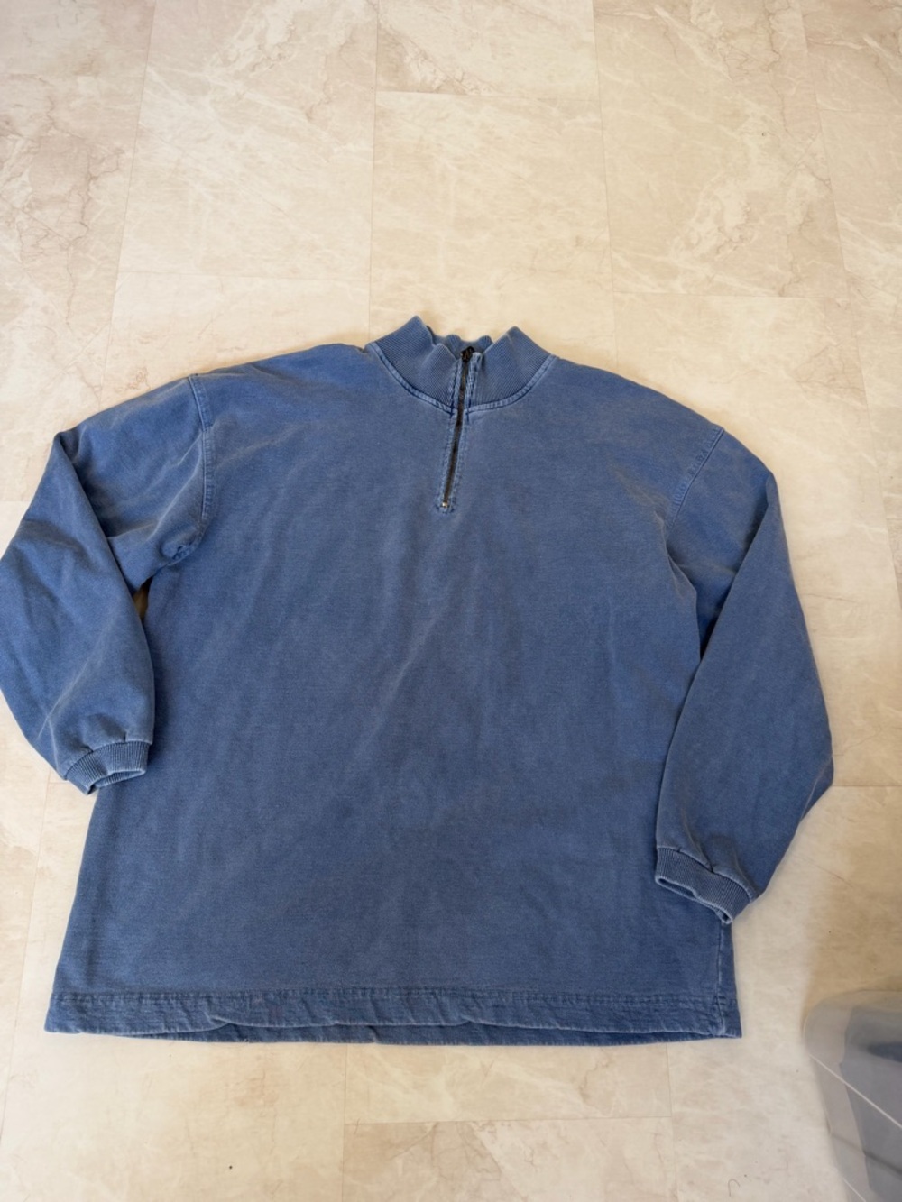 Vintage McIntosh & Seymour Rugby Men's XL Faded blue Quarter Zip Pullover